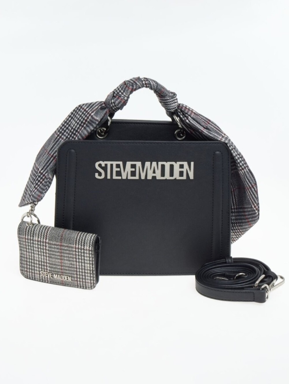 Steve Madden Bevelyn Handbag with Plaid Scarf
